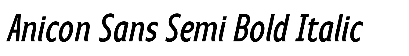 Anicon Sans Semi Bold Italic